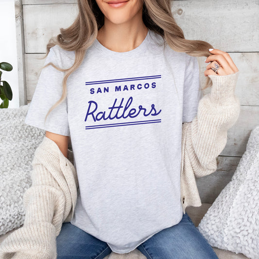 San Marcos Rattlers Graphic Tee - Heather White